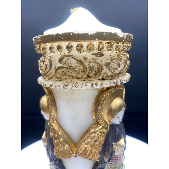 Vintage Crafted Emperor Art Creations Candle 1986 Gold Toned Angel 8" Tall - Picture 6 of 13